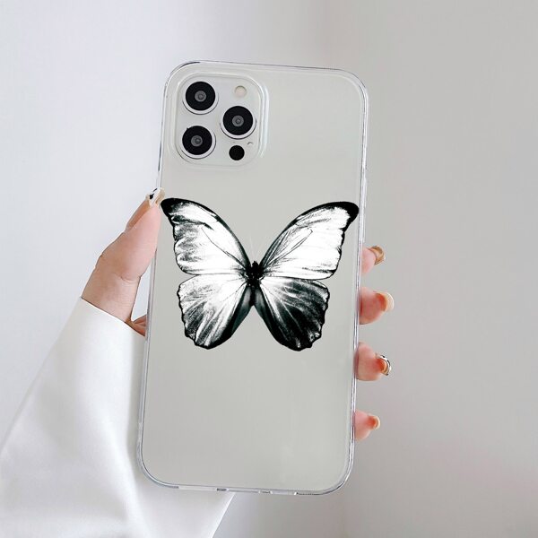 

Butterfly Print Phone Case, Clear