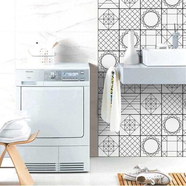 

6pcs Geometric Pattern Wall Sticker, Black
