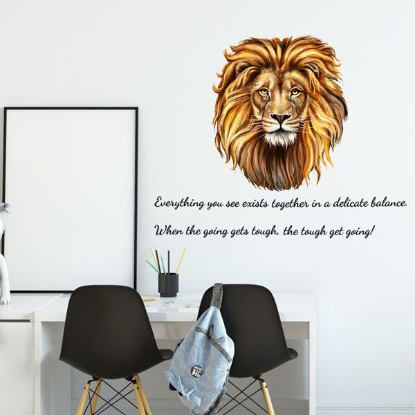 

Lion Print Wall Sticker, Multicolor