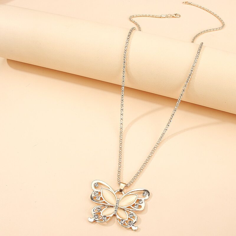 

Butterfly Pendant Necklace, Gold