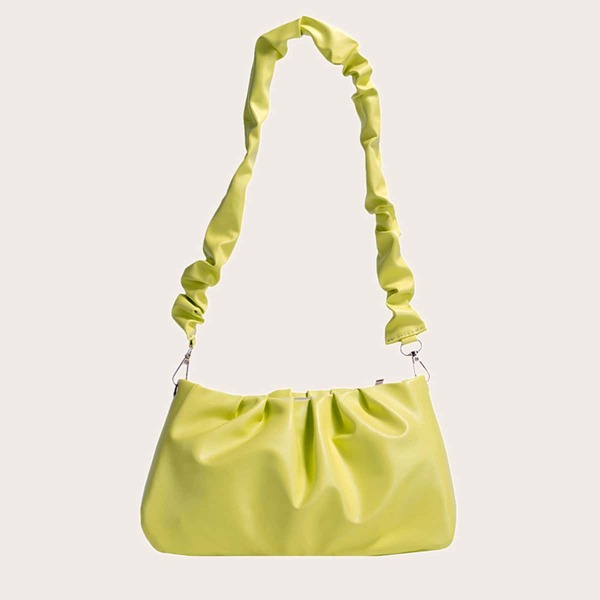 

Ruched Shoulder Bag, Green
