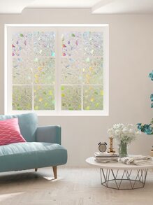Cầu Vồng Cửa Sổ Bộ Phim 3D Sinh Thái Kính Vinyl Cho Nhà Tĩnh Bám Kính Màu Phim Cách Nhiệt Dán Cửa Sổ - trắng - Xem 3