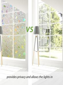 Cầu Vồng Cửa Sổ Bộ Phim 3D Sinh Thái Kính Vinyl Cho Nhà Tĩnh Bám Kính Màu Phim Cách Nhiệt Dán Cửa Sổ - trắng - Xem 4