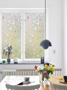 Cầu Vồng Cửa Sổ Bộ Phim 3D Sinh Thái Kính Vinyl Cho Nhà Tĩnh Bám Kính Màu Phim Cách Nhiệt Dán Cửa Sổ - trắng - Xem 5