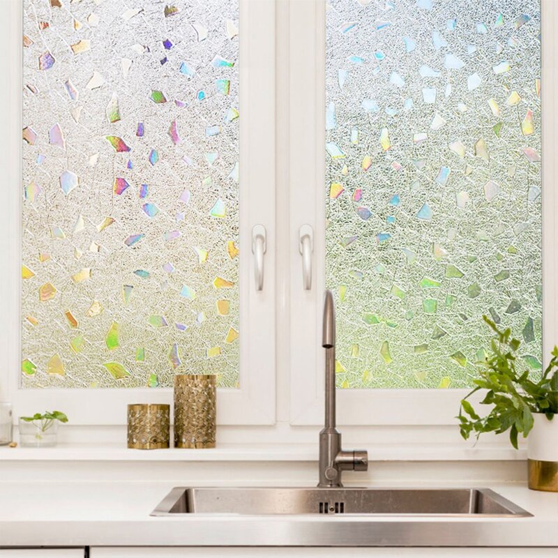 

Geometric Pattern Window Privacy Sticker, White