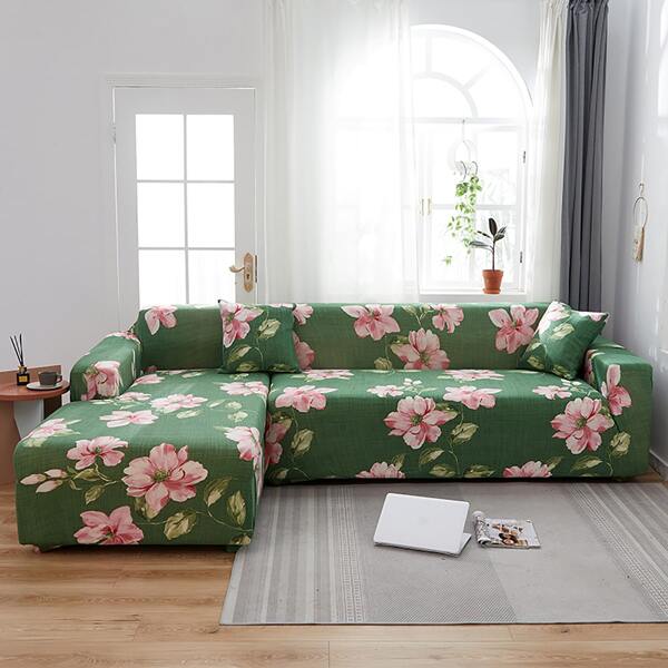 

Flower Print Sofa Cover & 1pc Cushion Cover Without Filler, Multicolor