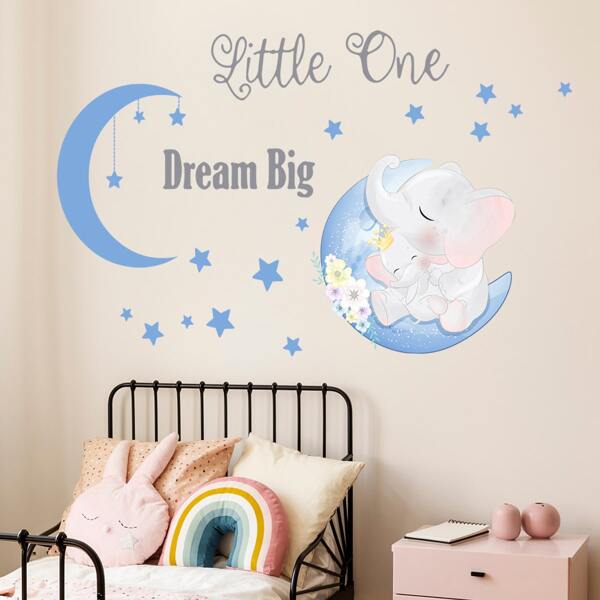 

Elephant Print Kids Wall Sticker, Multicolor