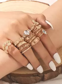 Vòng hợp kim 14 cái - Vàng - Xem 1