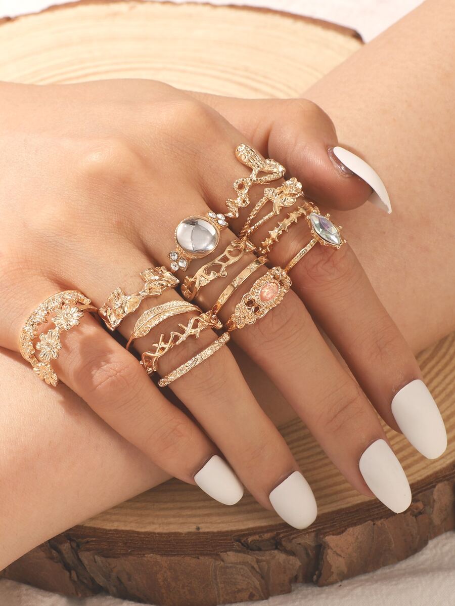 Vòng hợp kim 14 cái - Vàng - Xem 1