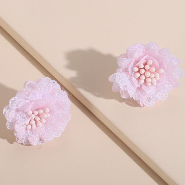 

Flower Design Earrings, Pink