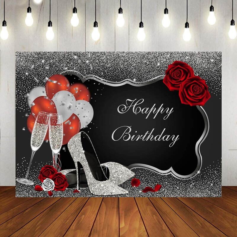 

High Heels Print Birthday Party Background, Multicolor