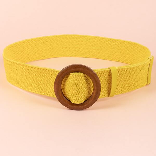 

Round Buckle Belt, Yellow