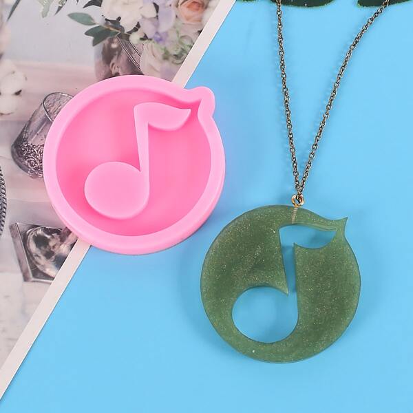 

1pc Music Notes Design Epoxy Mold, Pink