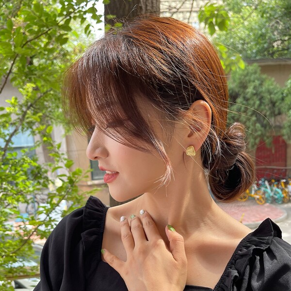 

Irregular Stud Earrings, Gold