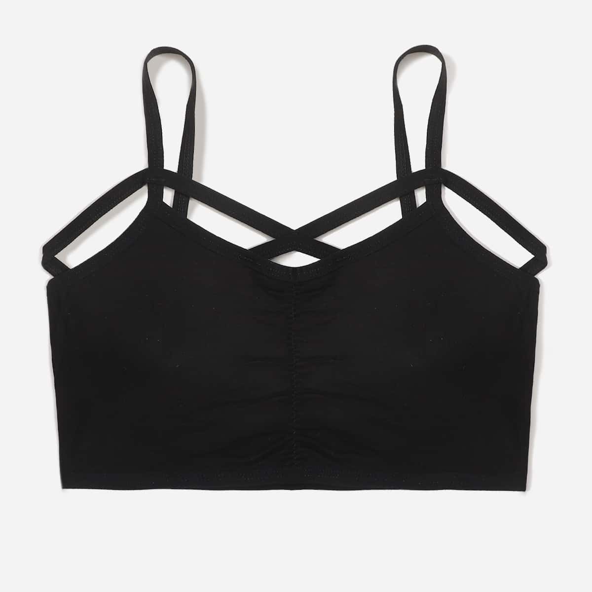 

Solid Longline Bralette, Black