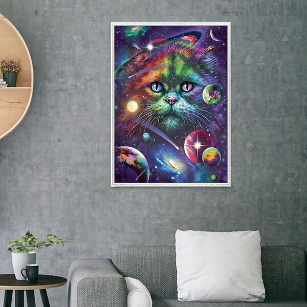 

Cat Print Diamond Painting Without Frame, Multicolor