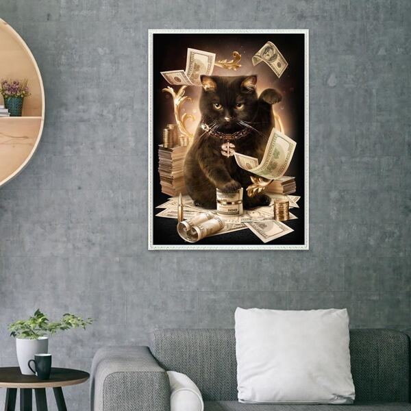 

Cat Print Diamond Painting Without Frame, Multicolor
