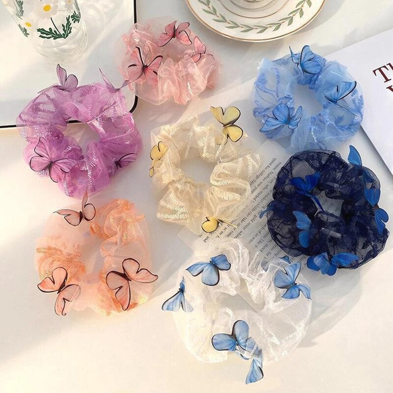 

2pcs Random Butterfly Decor Scrunchie, Multicolor