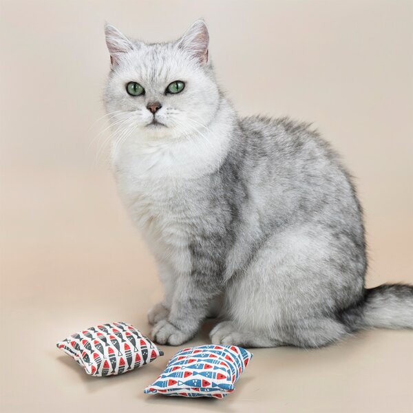 

1pc Fish Print Random Color Pet Chew Toy, Multicolor
