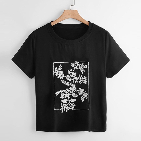 

Plus Plants Print Tee, Black
