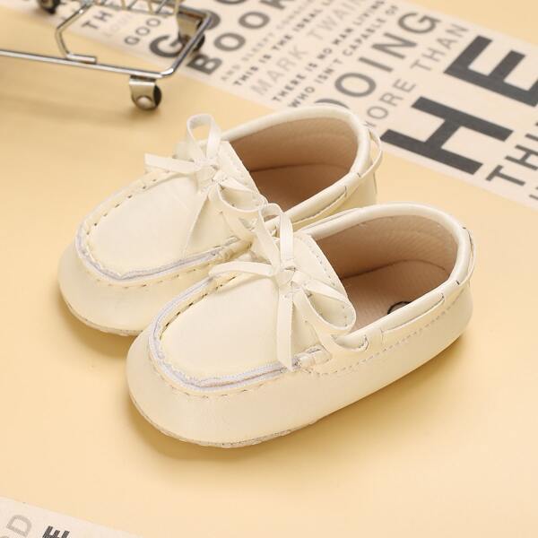 

Baby Boy Bow Decor Loafers, Beige