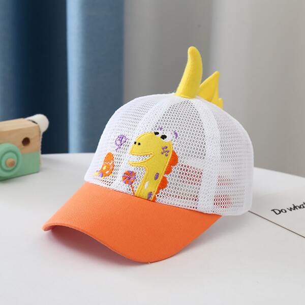 

Toddler Kids Cartoon Embroidery Baseball Cap, Orange