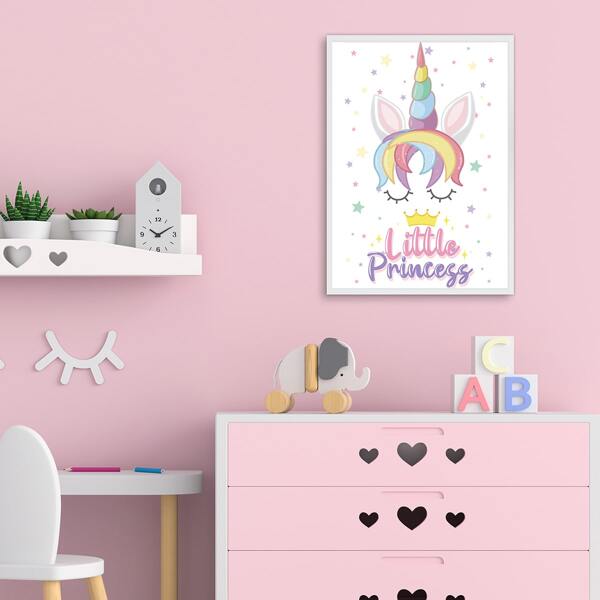 

Unicorn Print Kids Unframed Painting, Multicolor
