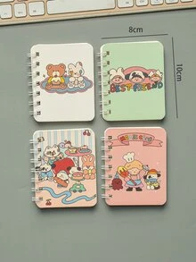 1pc Cartoon Graphic Cover Random Spiral Notebook - Multicolor - View 2