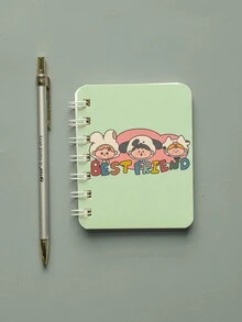 1pc Cartoon Graphic Cover Random Spiral Notebook - Multicolor - View 5