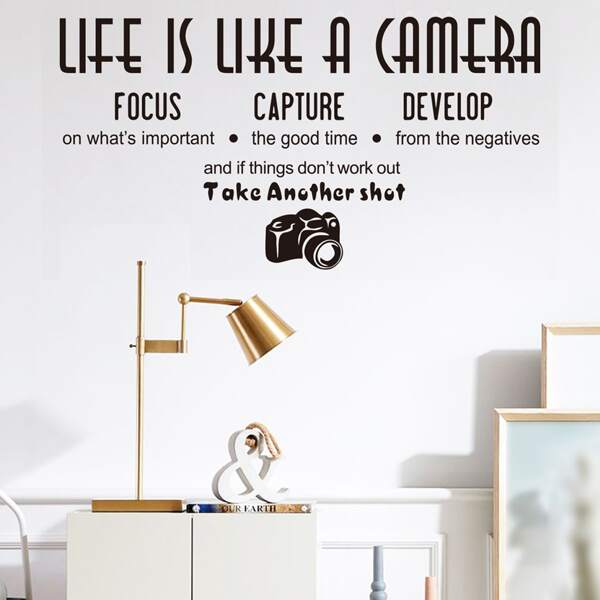 

Slogan Graphic Wall Sticker, Black