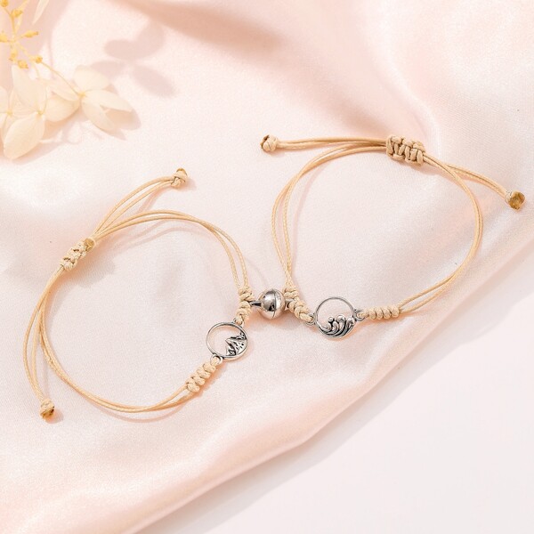 

2pcs Mountain Decor Bracelet, Apricot