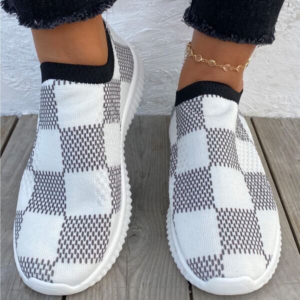 

Plaid Pattern Running Shoes, Multicolor