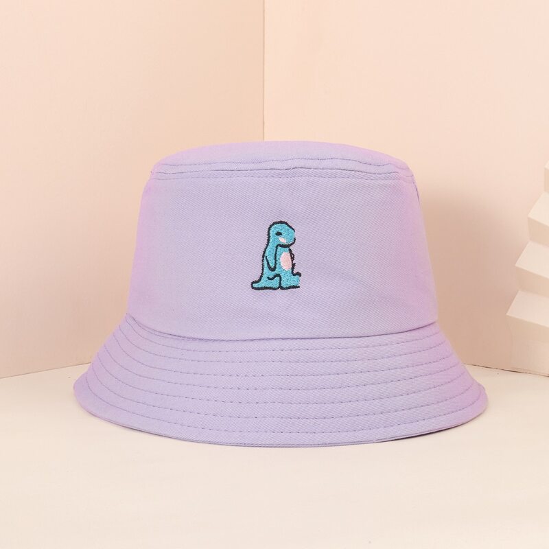

Cartoon Embroidery Bucket Hat, Purple