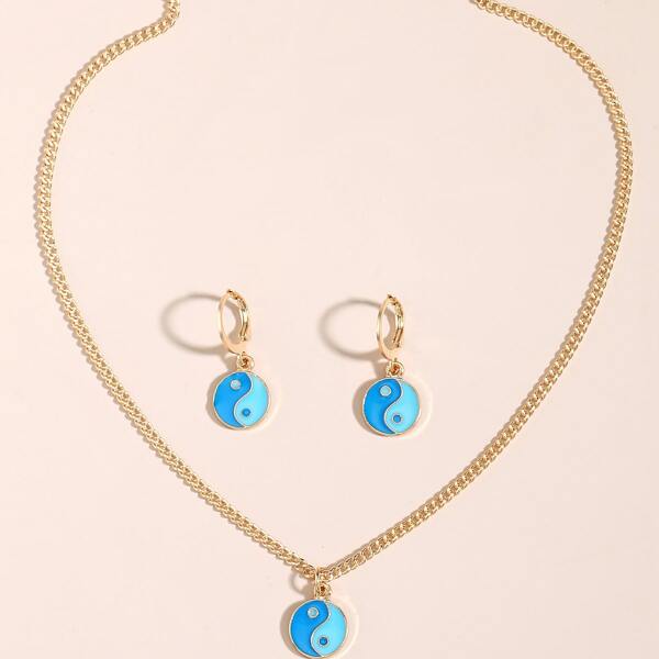 

3pcs Yin & Yang Decor Jewelry Set, Multicolor