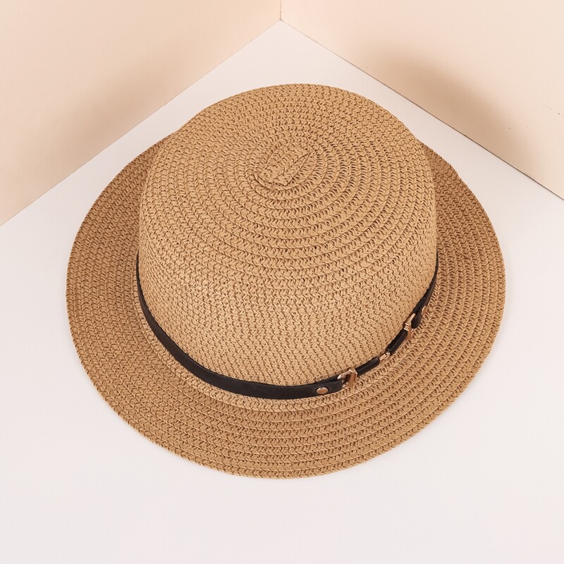 

Buckle Decor Straw Hat, Khaki