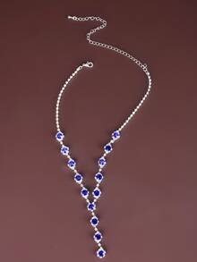 3 piezas set de joyería con diseño de diamante de imitación - Plateado - Ver 2