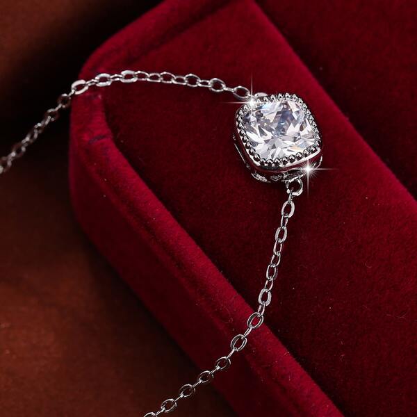 

Zircon Decor Bracelet, Silver