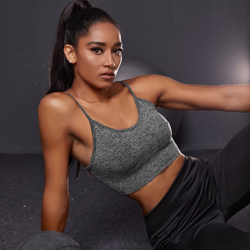 

Light Support Solid Sports Bra, Dark grey
