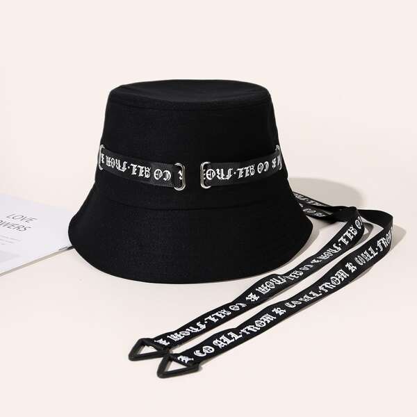 

Ribbon Decor Bucket Hat, Black