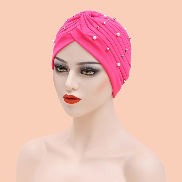 

Faux Pearl Decor Head Wrap, Hot pink