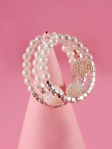 Vòng tay trang trí ngọc trai nhân tạo của cô gái - Bạc - Xem 3