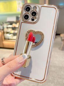 Hộp đựng điện thoại đứng khung hình tương phản - trắng - Xem 2