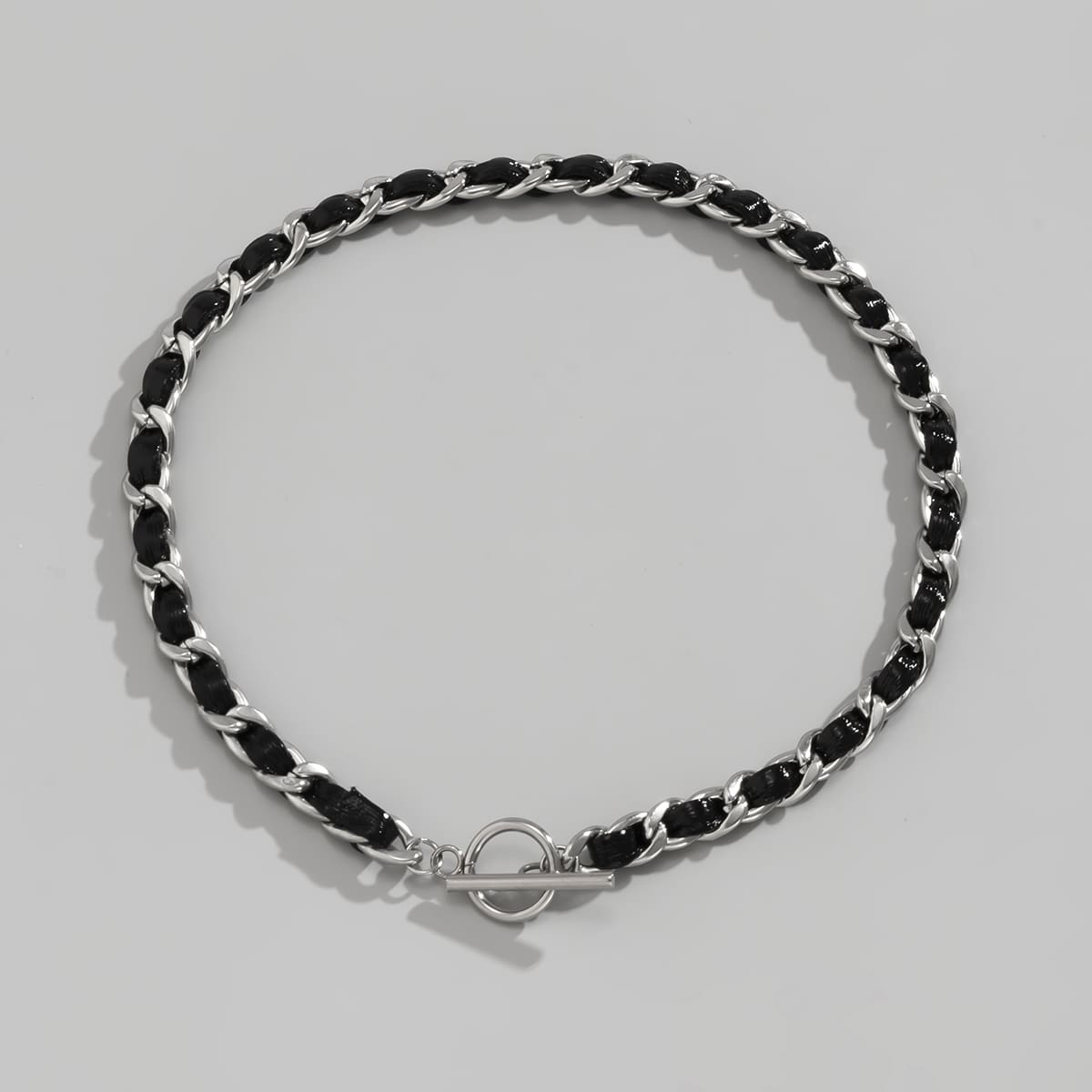

Colorblock Chain Necklace, Silver