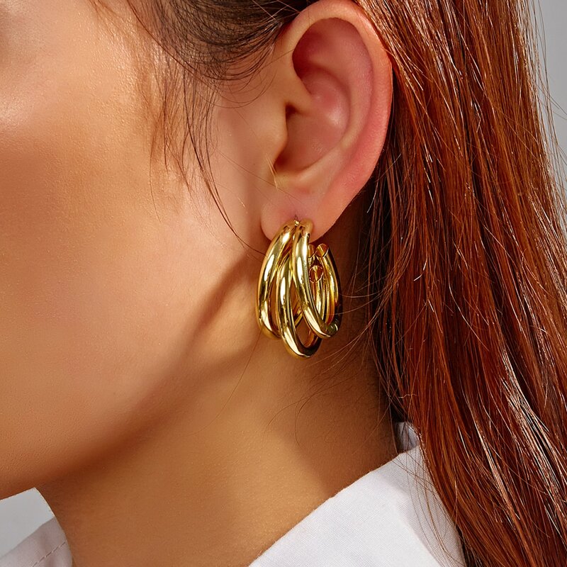 

Minimalist Hoop Earrings, Gold