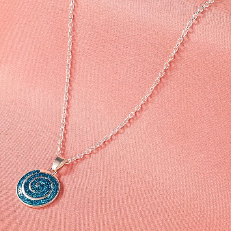 

Glitter Pendant Necklace, Blue