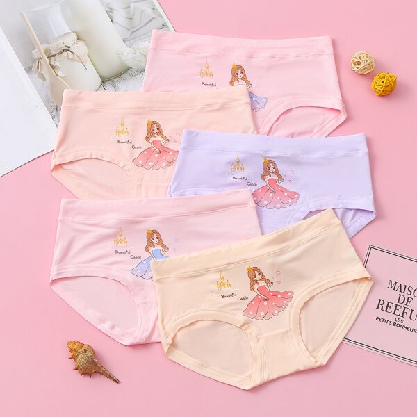 

Toddler Girls 5pack Cartoon Graphic Briefs, Multicolor