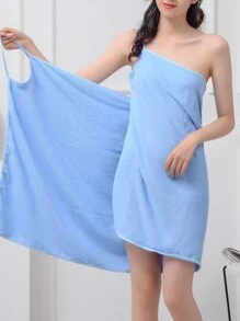 1 chiếc khăn tắm trơn có thể đeo được - Màu xanh lam - Xem 1