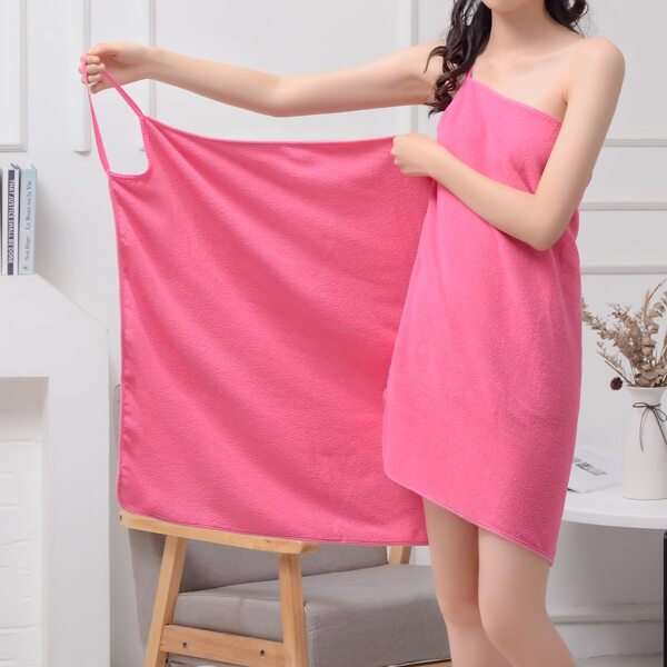 

1pc Solid Color Bath Towel, Hot pink