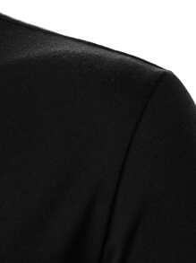 Manfinity Homme Men Contrast Binding Polo Shirt, Black And Red Polo Shirt, Men Golf Shirt, Short Sleeve Polo Shirt - Black - View 4