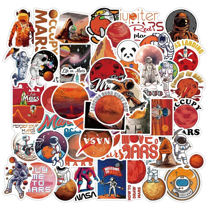 

50pcs Outer Space Pattern Sticker, Multicolor